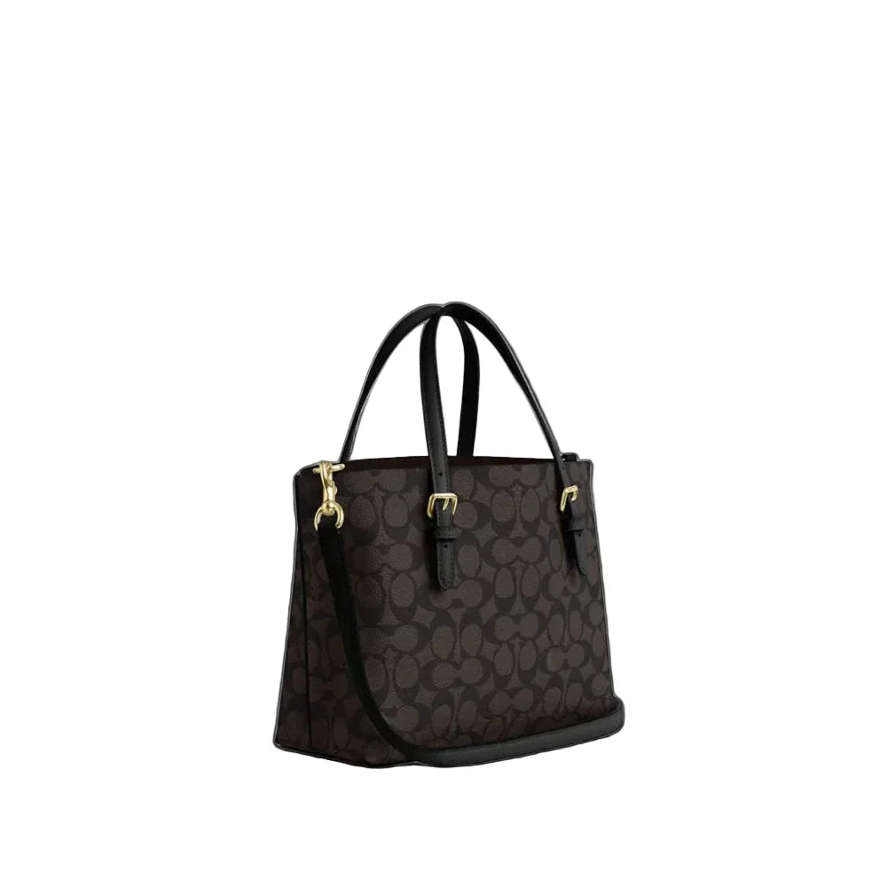 The Mollie Tote Bag 25 In Signature Canvas -  Walnut/Black