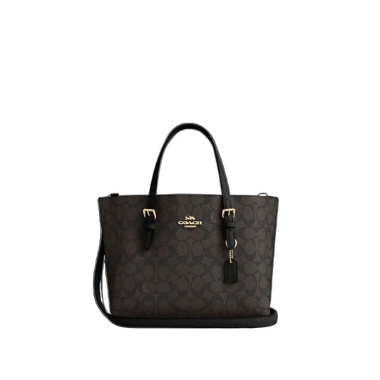 The Mollie Tote Bag 25 In Signature Canvas -  Walnut/Black