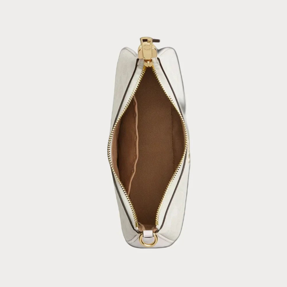 Teri Shoulder Bag In Signature Canvas - Gold/White